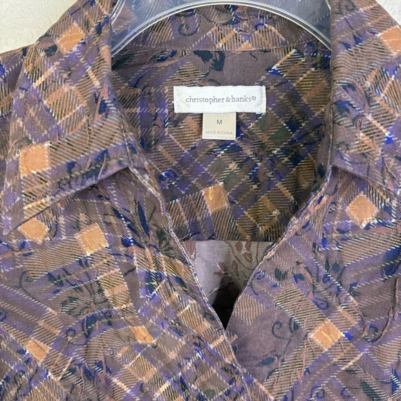 Christopher & Banks Embroidered Jacket M Button Down Floral Embroidery - Picture 4 of 7